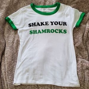 PINK Victoria's Secret Shake Your Shamrocks St Patrick's Day T Shirt
